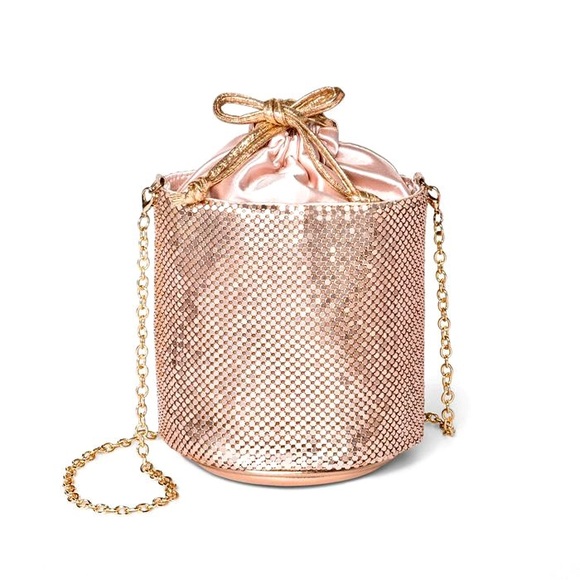 Estee & Lilly Handbags - Rose Gold Pink Adorable Mini Drawstring Bucket Bag